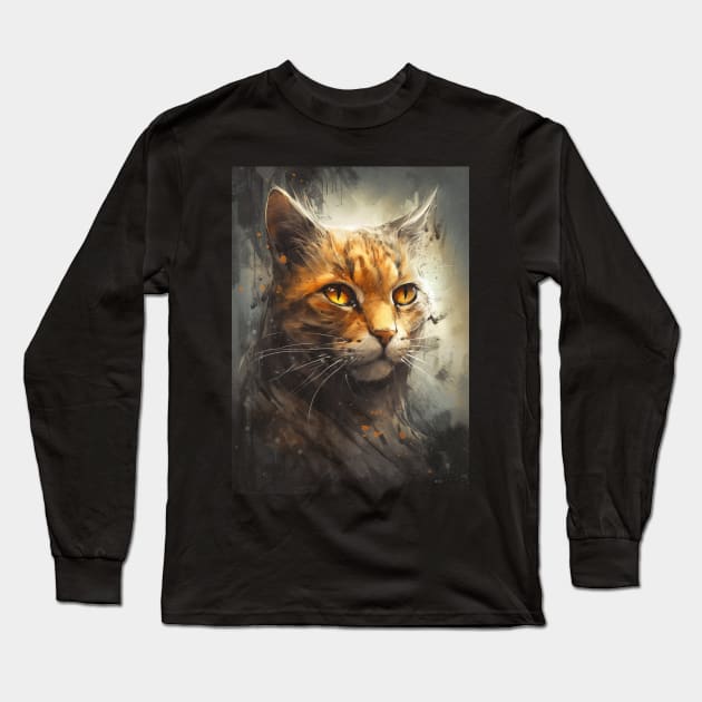 Cute Cat Art Design Long Sleeve T-Shirt by SzlagRPG